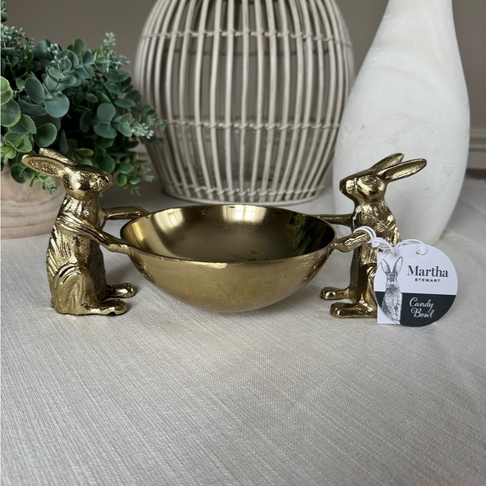 Martha Stewart Gold Bunny Decorative Bowl